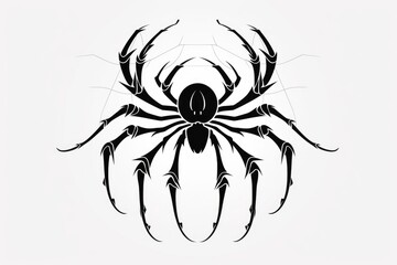 Spider tattoo over a white background. Generative AI