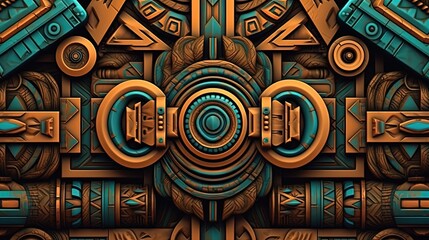 tribal patterns, digital art illustration, Generative AI