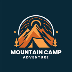 Exploring Camping mountain logo design outdoor illustration  