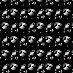 black and white background with circles