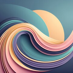 Vibrant Elegance: Luxury Minimalist Vector Art with Colorful Curves Background