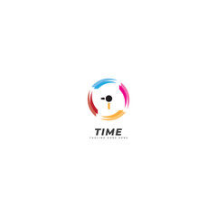 Logo clock. Stopwatch time logo illustration. Simple design on white background.