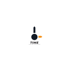Logo clock. Stopwatch time logo illustration. Simple design on white background.