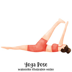 Yoga Pose, Watercolor Yoga, Woman, Lady, yoga