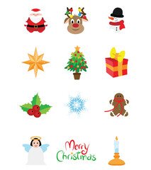 Obraz na płótnie Canvas set of Christmas images vector image