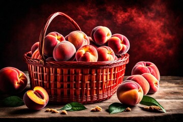 Fresh Red fruit in a Basket for Healthy Eating