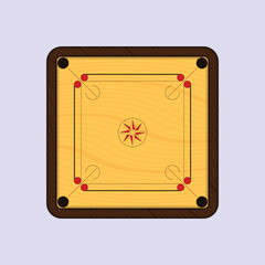 Wooden Carrom Board Game Vector Illustration Carrom game vector - obrazy, fototapety, plakaty