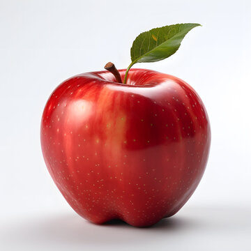 Realistic photo of apple fruit, white background