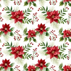  Watercolor Christmas seampless pattern. Perfect as digital paper, wrapping paper, fabric, wallpaper, scrapbooking © stasylionet