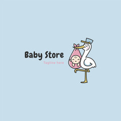 baby store with storks and cute babies