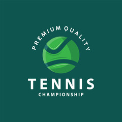 Tennis Sports Logo, Ball and Racket Design for Simple and Modern Tournament Championship Sports
