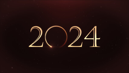New year 2024 with sparkle particles