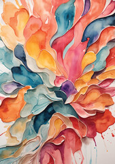 Abstract Colorful Watercolor Paintings With Vibrant Colors. Fantasy Concept. #2
