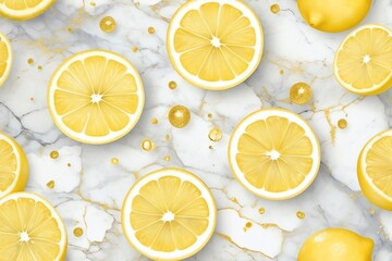 新鮮なレモンの輪切り - obrazy, fototapety, plakaty