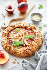 Homemade  galette with peaches.