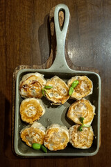 Chicken Fried Momos or crispy delicious deep-fried dumplings are served in a local restaurant at Sikkim