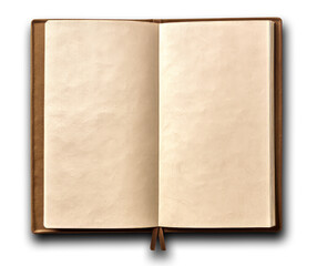Open book with blank pages isolated on white background with clipping path.