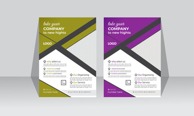 collection of modern business flyer template brochure design.