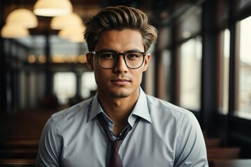 Fototapeta premium portrait of a man in a cafe