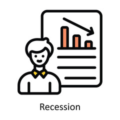 Recession vector Filled outline Design illustration. Symbol on White background EPS 10 File