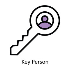 Key Person vector Filled outline Design illustration. Symbol on White background EPS 10 File