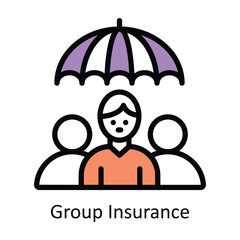 Group Insurance vector Filled outline Design illustration. Symbol on White background EPS 10 File