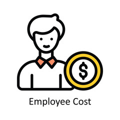 Employee Cost vector Filled outline Design illustration. Symbol on White background EPS 10 File