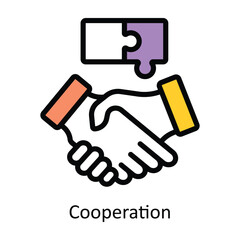 Cooperation vector Filled outline Design illustration. Symbol on White background EPS 10 File