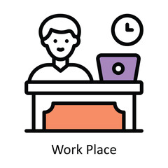 Work Place vector Filled outline Design illustration. Symbol on White background EPS 10 File