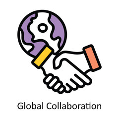 Global Collaboration vector Filled outline Design illustration. Symbol on White background EPS 10 File