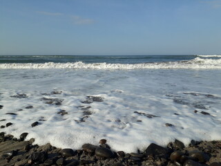 View of the beach on Mount Geder Garut in summer