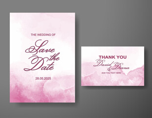 Wedding invitation with abstract watercolor background