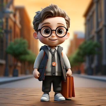 3d cartoon baby genius