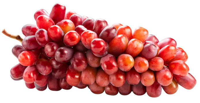 Red Grape on whiter background, Red grape or Red shine muscot grape isolste on white PNG File.