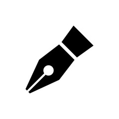 Pen Nib Flat Icon. Fountain Pen Icon on white background