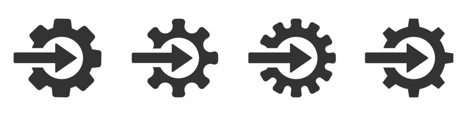 Vector illustration of integrations flat icons set - obrazy, fototapety, plakaty