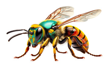 Rainbow-Colored Honeybee Design Isolated on Transparent Background