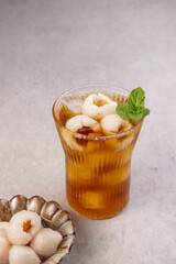 Es Teh Leci or Lychee Tea Ice