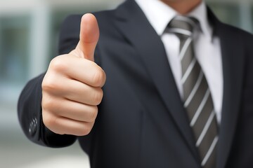 businessman showing thumbs up