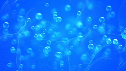 Beautiful clean blue bubble abstract wave background
