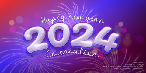 2024 new year banner, holiday celebration with festive fireworks explosionson dark background 1