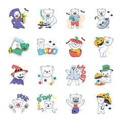Bundle of Horror Bear Doodle Stickers 

