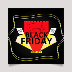 Vector social media post web banner black friday sale instagram and facebook story template