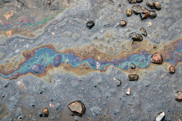 oil spill on tarmac