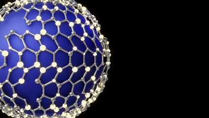 abstract 3d sphere background, backdrop, wallpaper design, 3d render, abstract technology backdrop, tech business presentation, negative space on right side, blue color, connectivity, network