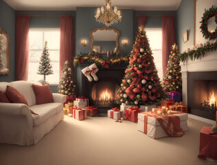 Decorating the house on Christmas