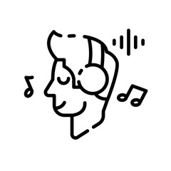 Listening to Music Line Icon