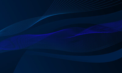 dark blue lines wave curves with soft gradient abstract background