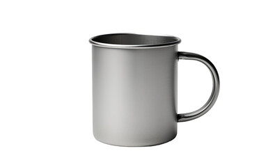 Detailed Metal Mug in Realism On White or PNG Transparent Background