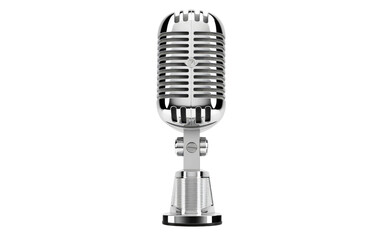 Detailed Microphone in Realism On White or PNG Transparent Background